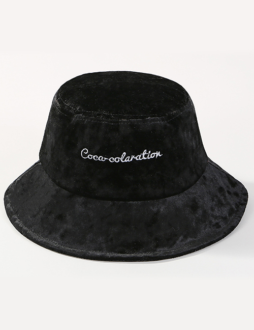 Simple Black Letter Pattern Decorated Hat