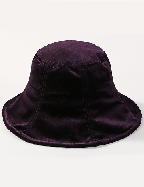 Fashion Purple Pure Color Decorated Hat