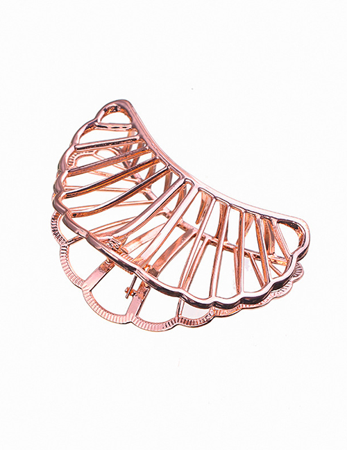 Elegant Rose Gold Hollow Out Design Pure Color Hair Claw (large)
