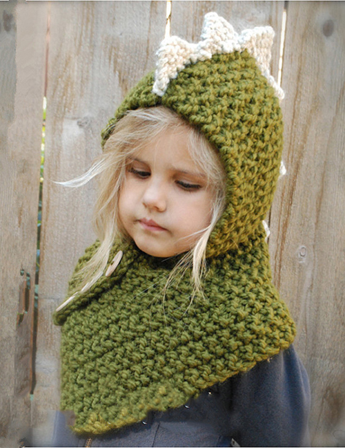 Lovely Green Dinosaur Shape Design Child Knitted Hat