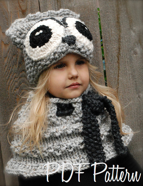 Lovely Gray Owl Shape Design Pure Color Child Hat(2pcs)