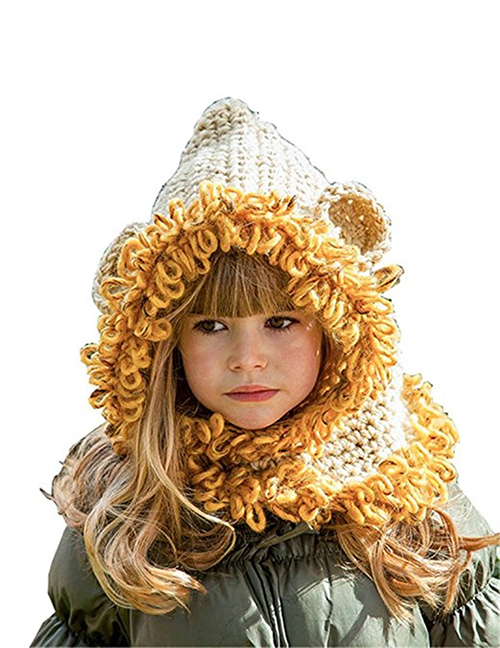 Lovely Yellow Cartoon Bear Shape Design Child Tassel Hat