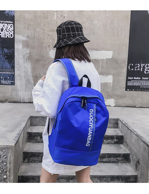Fashion Blue Letter Pattern Design High-capacity Backpack