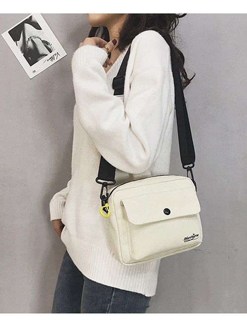 Fashion White Pure Color Design Square Shape Bag