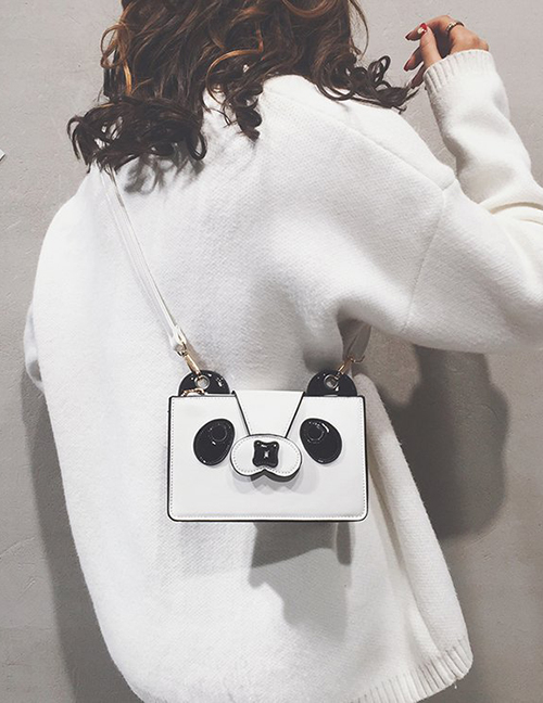 Fashion White Cartoon Panda Shape Design Shoulder Bag