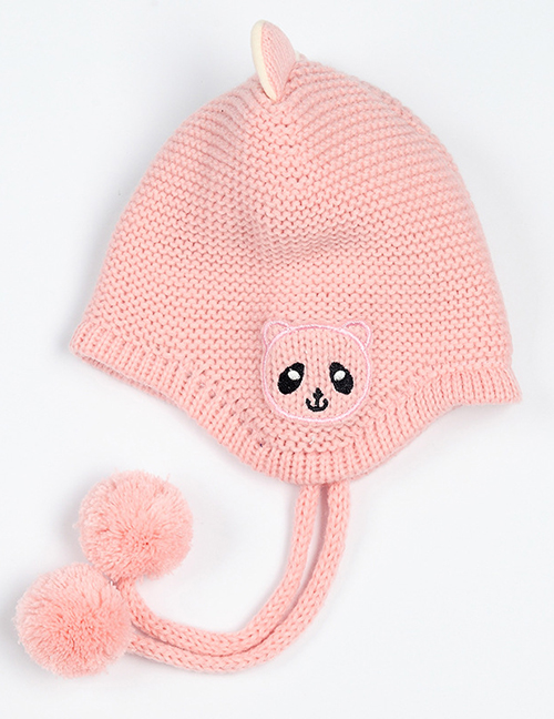 Fashion Pink Cartoon Panda Decorated Baby Hat