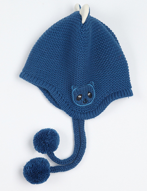 Fashion Blue Cartoon Panda Decorated Baby Hat