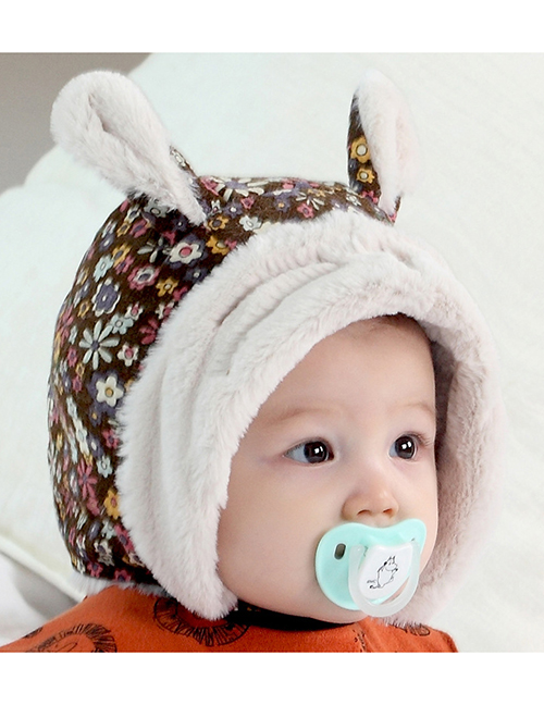 Fashion Coffee Star Pattern Decorated Warm Baby Hat