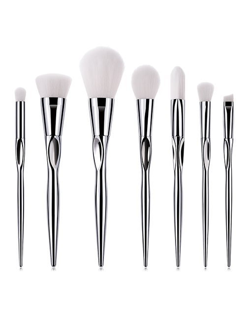 Fashion Silver Color Pure Color Design Cosmetic Brush(7pcs)