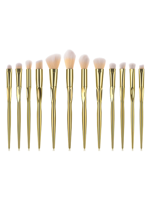 Fashion Gold Color Pure Color Design Cosmetic Brush(12pcs)