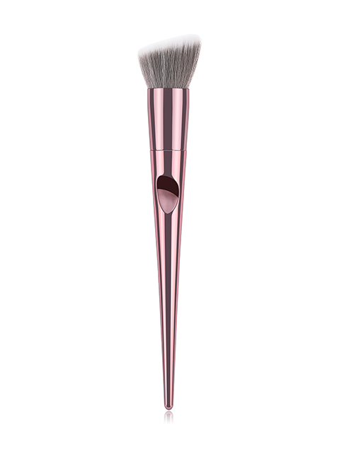 Fashion Pink+white Oblique Shape Design Cosmetic Brush(1pc)