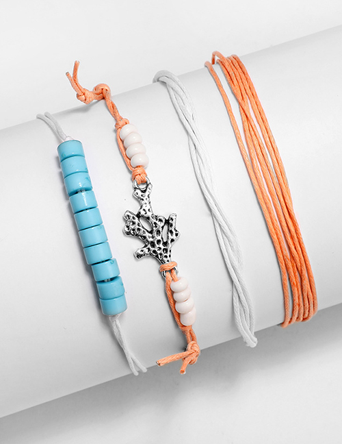 Fashion Multi-color Beads Decorated Multi-layer Bracelet