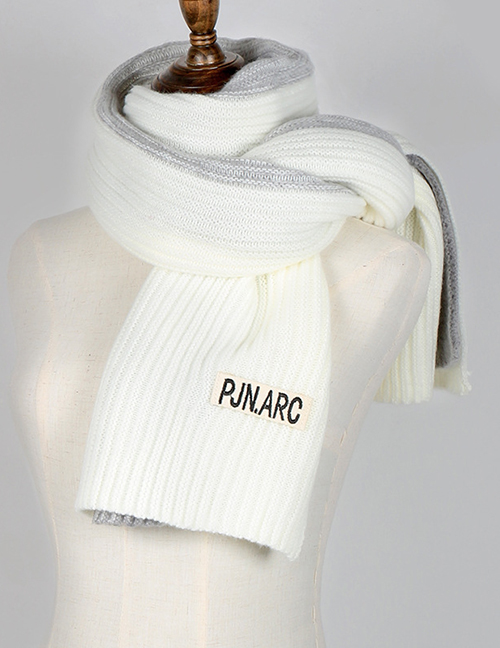 Fashion White Letter Pattern Decorated Thicken Scarf