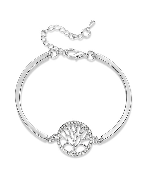 Fashion Silver Color Hollow Out Tree Decorated Bracelet