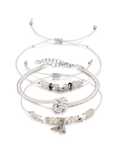 Fashion White Bee&beads Decorated Bracelet((3pcs)