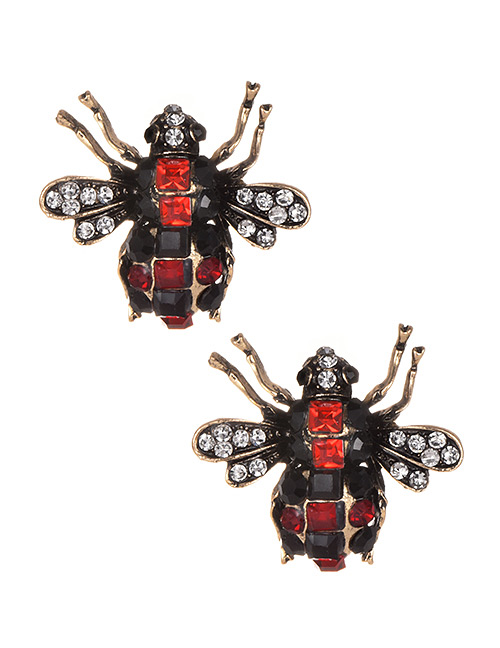 Fashion Red Insect Shape Design Simple Earrings