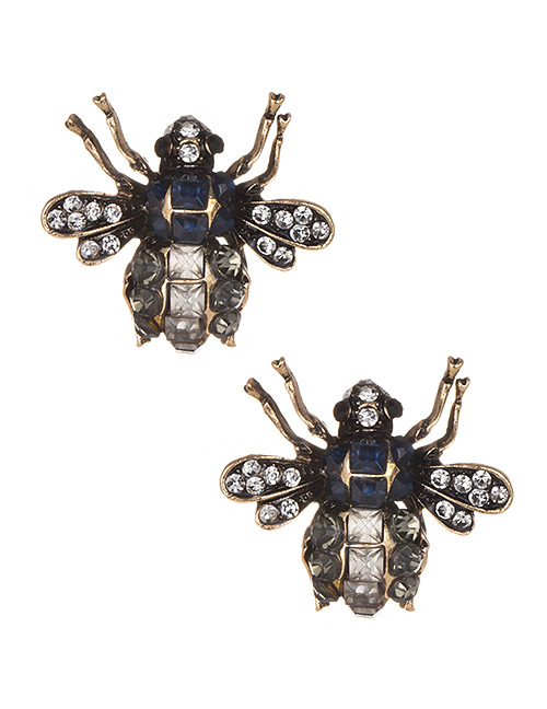 Fashion Navy Insect Shape Design Simple Earrings