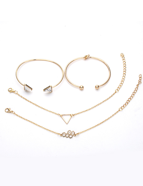 Fashion Gold Color Triangle Shape Decorated Bracelet(4pcs)