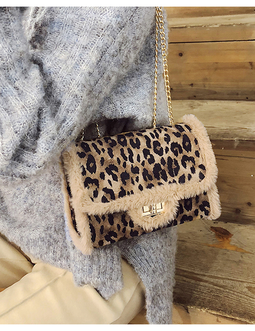 Fashion Khaki Leopard Pattern Design Square Shape Bag