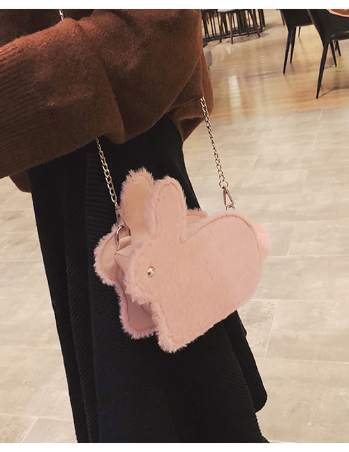 Fashion Pink Ribbit Shape Design Pure Color Bag
