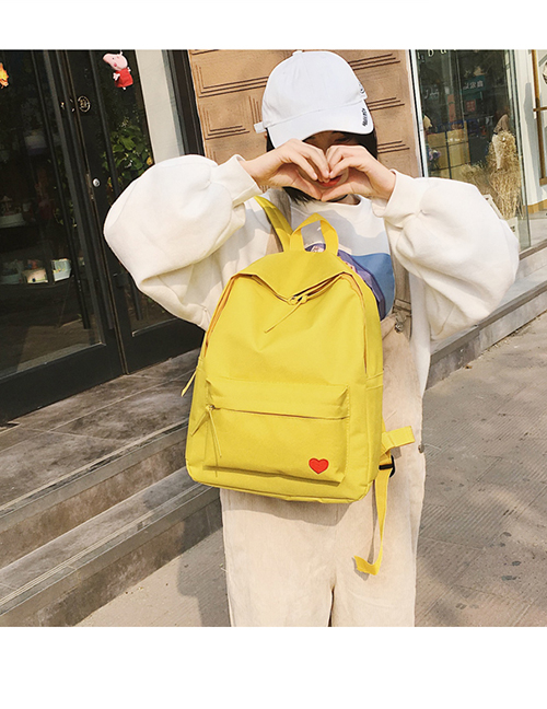 Fashion Yellow Pure Color Design Simple Backpack