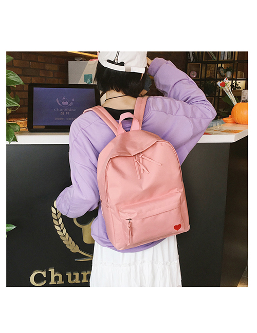Fashion Pink Pure Color Design Simple Backpack