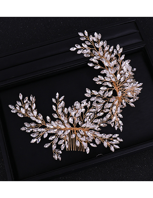Fashion Gold Color Full Diamond Design Bridal Hair Accessories