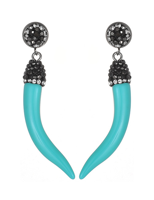 Fashion Blue Chilli Pepper Shape Design Earrings