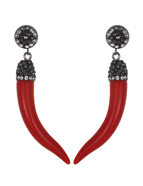 Fashion Red Chilli Pepper Shape Design Earrings