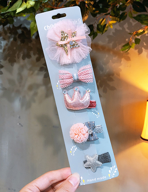 Fashion Pink Bowknot Shape Decorated Hair Accessories(5pcs)