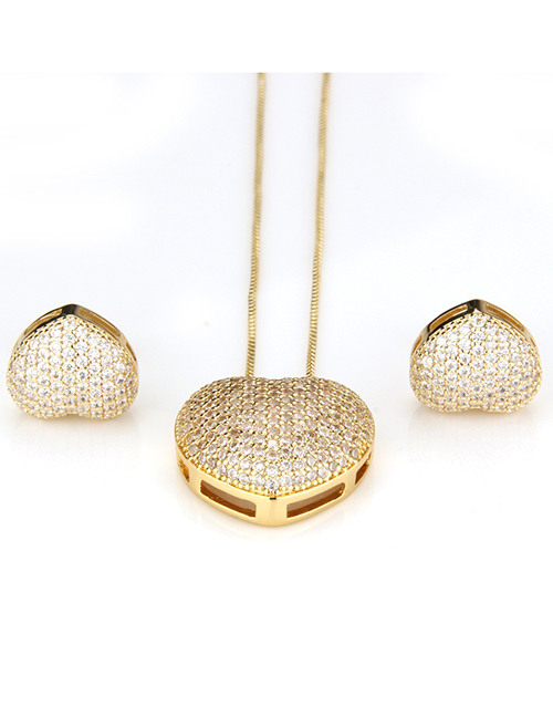 Fashion Gold Color Heart Shape Decorated Jewelry Set