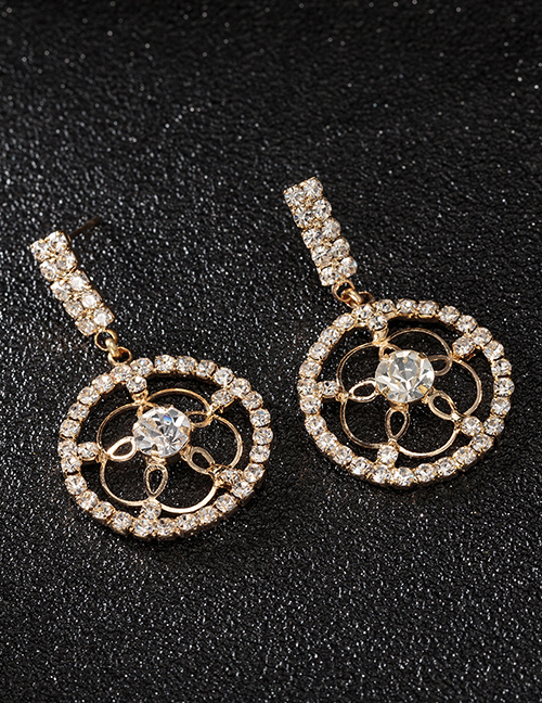 Fashion Gold Color Hollow Out Design Round Shape Earrings