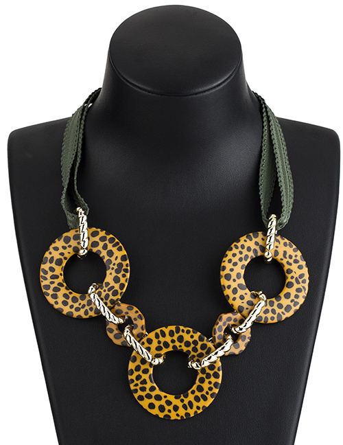 Fashion Yellow Round Shape Decorated Necklace