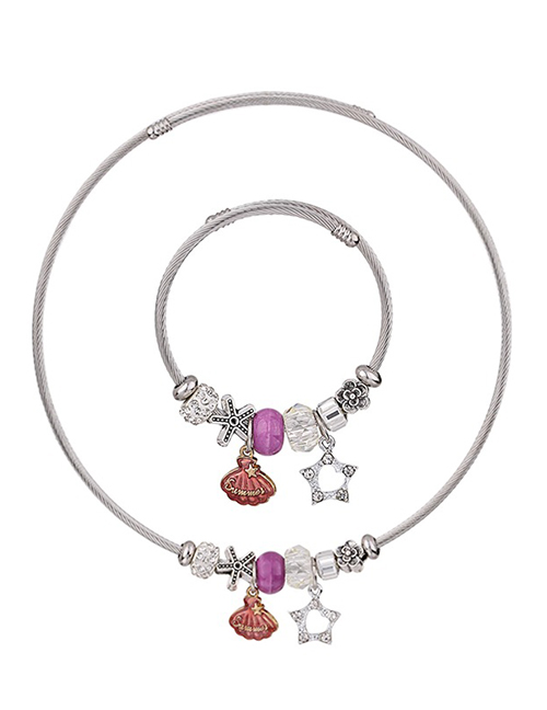 Fashion Purple Star Shape Decorated Jewelry Set