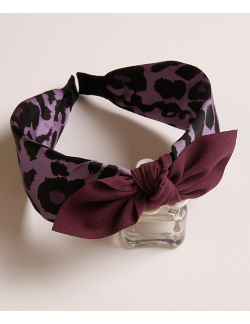 Fashion Purple Leopard Pattern Decorated Headband