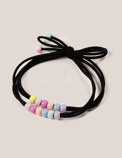 Fashion Black Bead Decorated Hair Rope