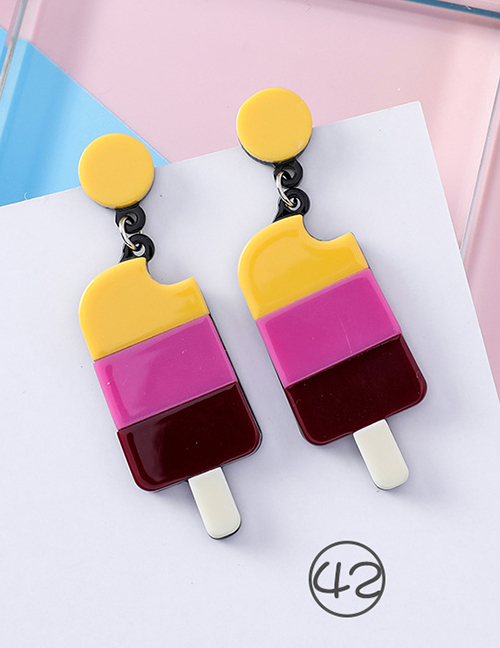 Fashion Multi-color Popsicle Shape Design Long Earrings