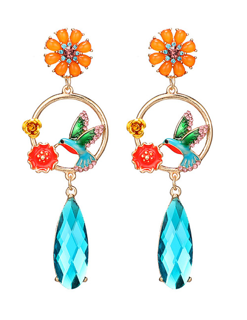 Fashion Multi-color Flower&bird Shape Decorated Earrings