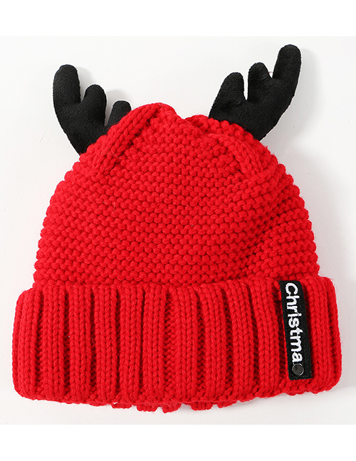 Lovely Red Antlers Shape Design Pure Color Hat