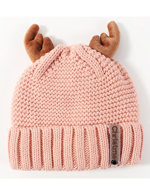 Lovely Pink Antlers Shape Design Pure Color Hat