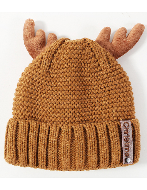 Lovely Brown Antlers Shape Design Pure Color Hat