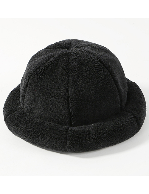 Fashion Black Pure Color Design Thicken Fisherman Hat