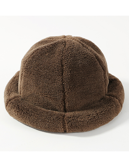 Fashion Coffee Pure Color Design Thicken Fisherman Hat