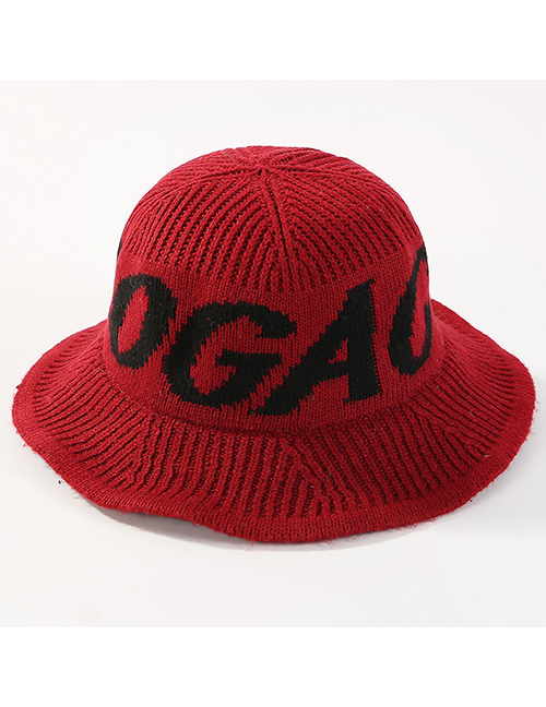 Fashion Red Letter Pattern Decorated Knitted Hat