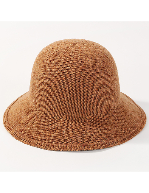 Fashion Brown Pure Color Design Leisure Fisherman Hat
