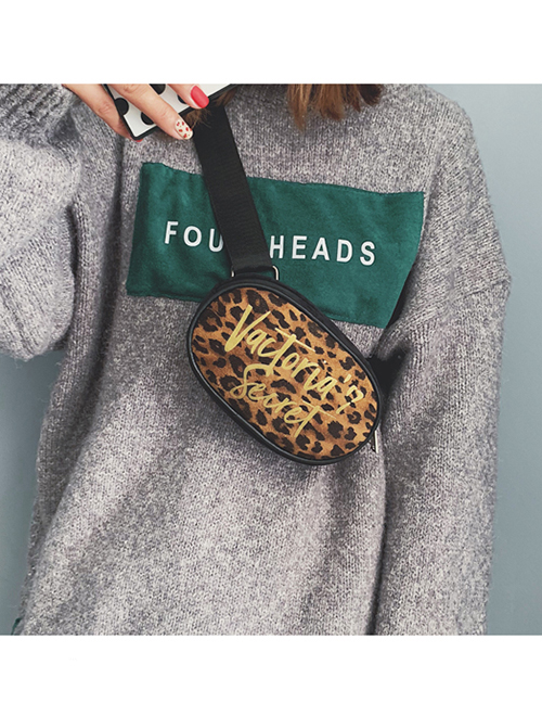 Fashion Khaki Leopard Pattern Design Round Shape Bag