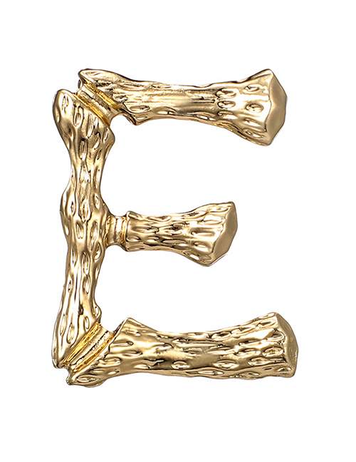Fashion Gold Color E Letter Shape Decorated Brooch