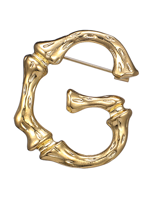 Fashion Gold Color G Letter Shape Decorated Brooch