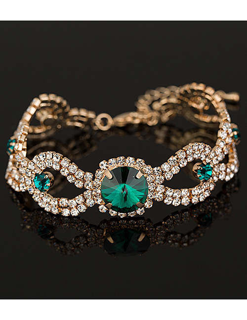 Fashion Green+gold Color Bowknot Shape Design Hollow Out Bracelet