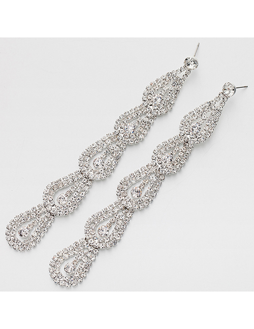 Fashion Silver Color Pure Color Decorated Long Earrings